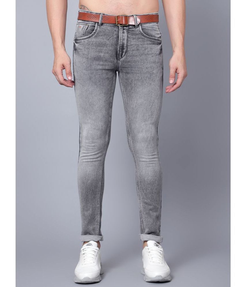     			plounge - Grey Denim Skinny Fit Men's Jeans ( Pack of 1 )