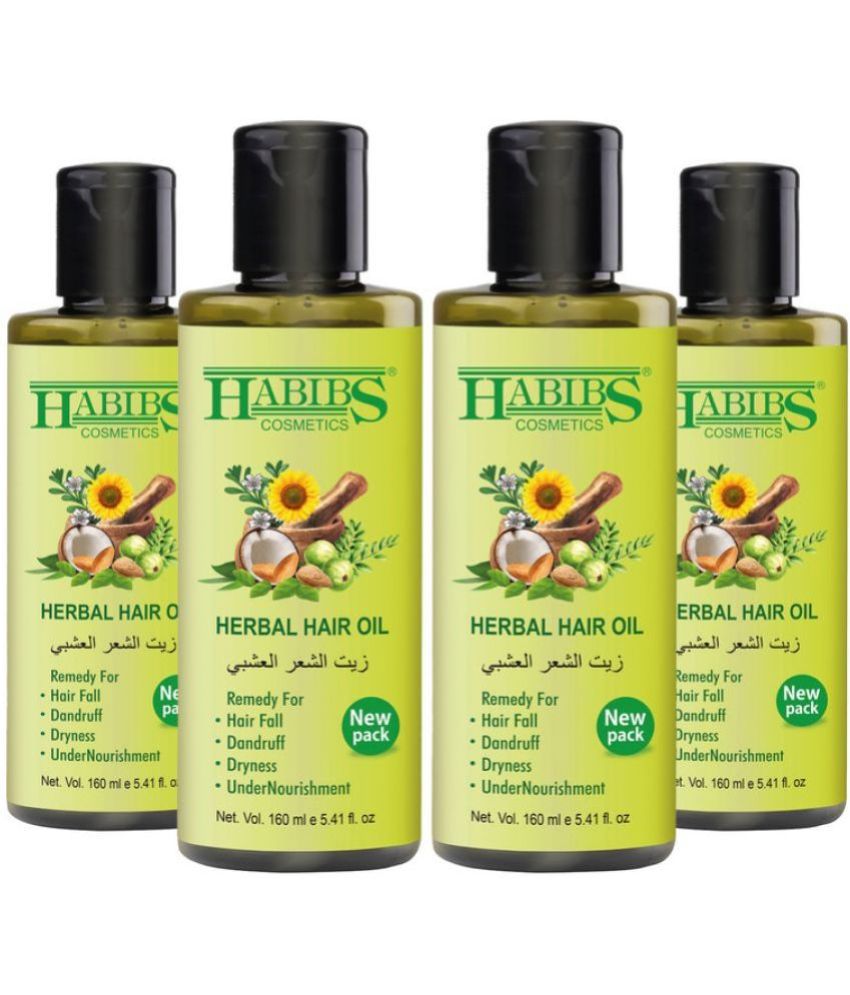     			Habibs Hair oil For Strong Long Thick hair Nourishes Scalp Controls Hair Fall 160ml Pack of 4