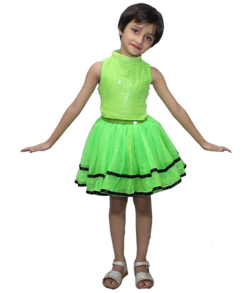     			Kaku Fancy Dresses Tu Tu Skirt Costume -Green, 5-6 Years, For Girls