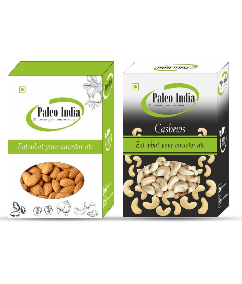     			Paleo India 400g Combo Pack Kaju Badam| Almonds 200gm Cashews 200gm Gift for Every Occasion