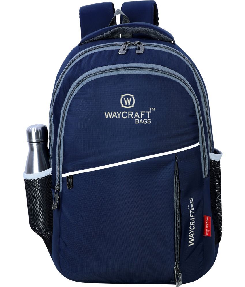     			Waycraft - Blue Polyester Backpack ( 35 Ltrs )