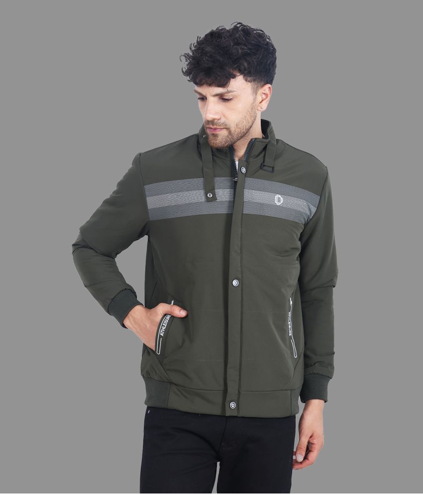     			Dollar - Olive Synthetic Regular Fit Men's Windcheater Jacket ( Pack of 1 )