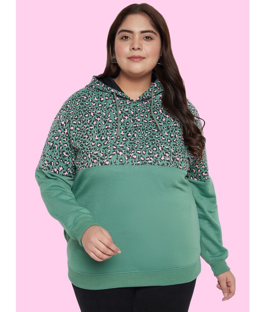     			AUSTIVO Fleece Women's Hooded Sweatshirt ( Green )