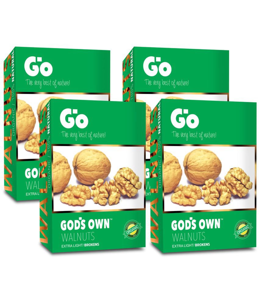     			Go Organic Extra Light Broken Walnuts Kernels (Without Shell) 1 Kg, 250g x 4 | New Crop | Fresh Walnuts | Healthy and Fresh