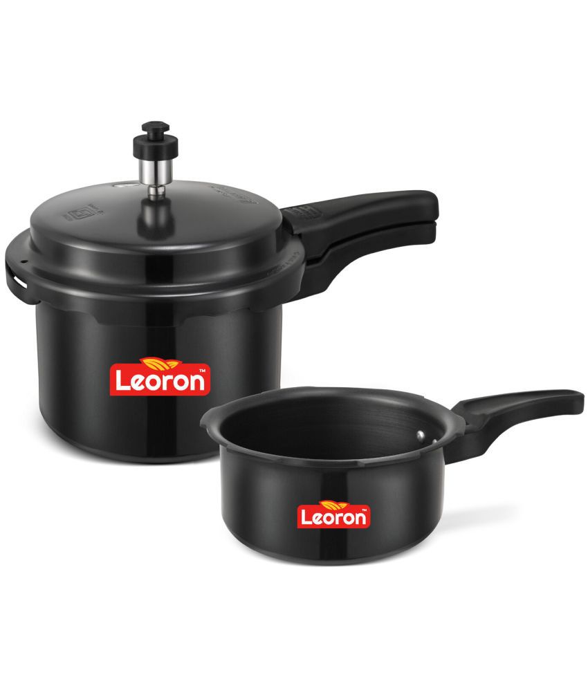     			LEORON Combo Pack 2 L,3 L Hard Anodized OuterLid Pressure Cooker With Induction Base