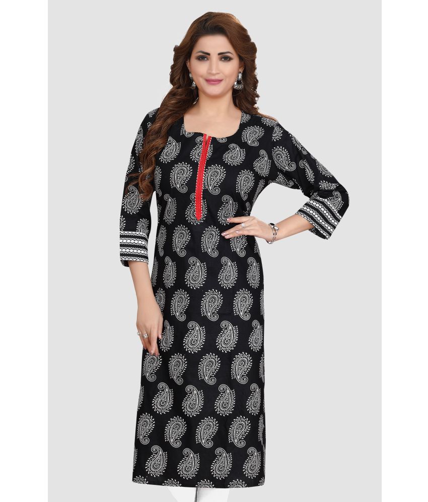     			Meher Impex - Black Cotton Women's Straight Kurti ( Pack of 1 )