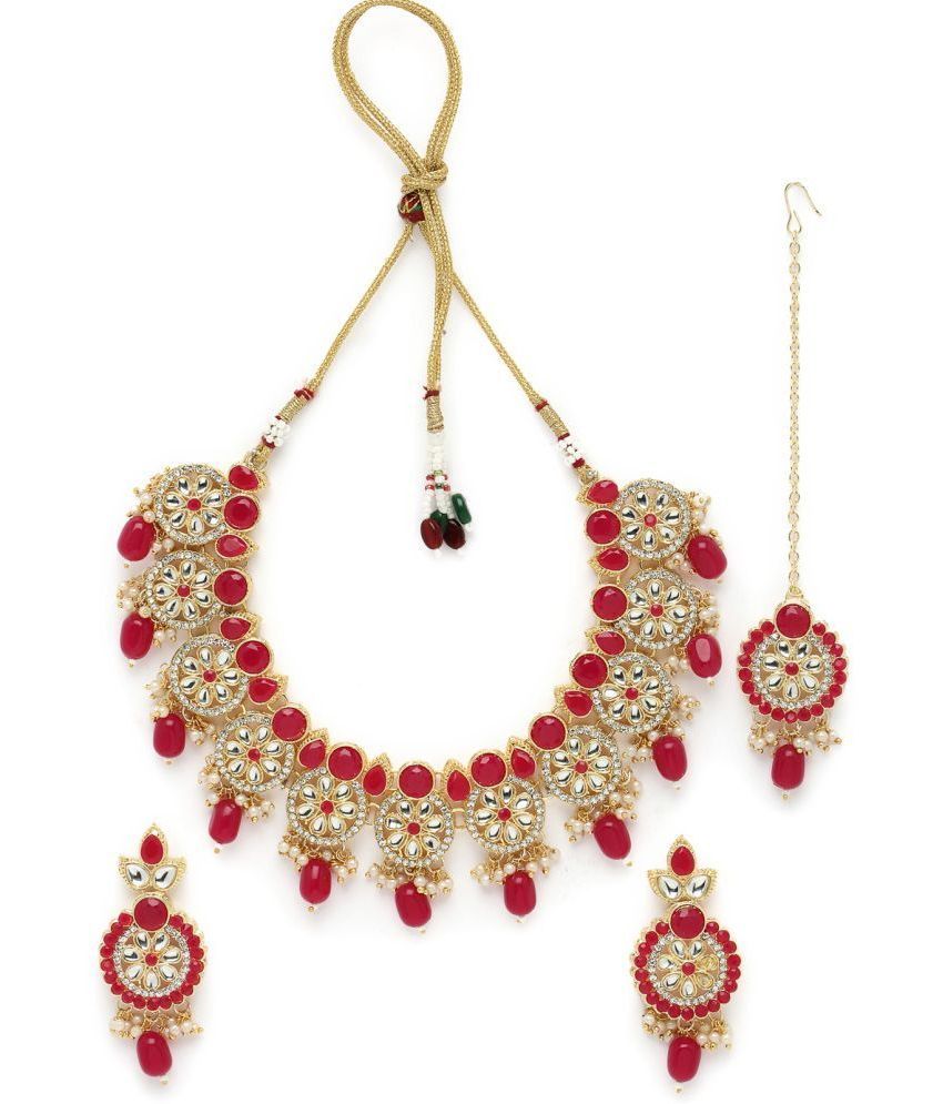     			Sukkhi Red Alloy Necklace Set ( Pack of 1 )