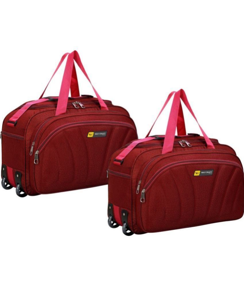     			Waycraft - 55 Ltrs Red Polyester Duffle Trolley