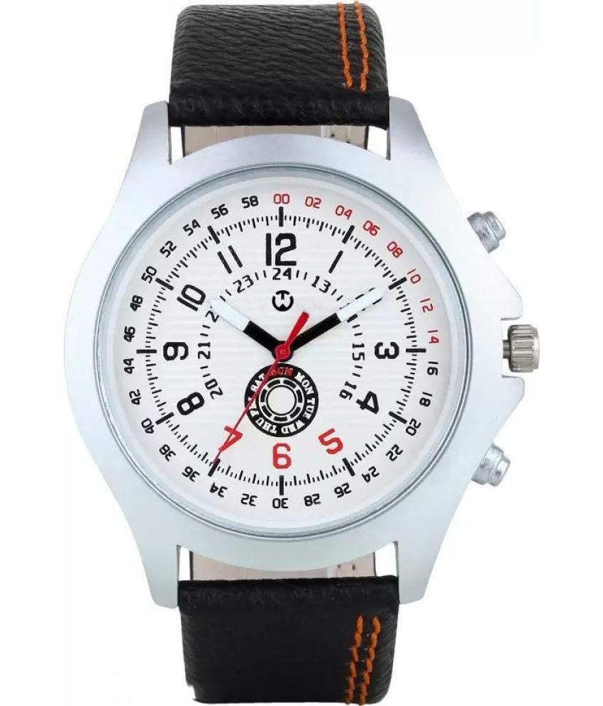     			Wizard Times - Black LEATHER Analog Men's Watch