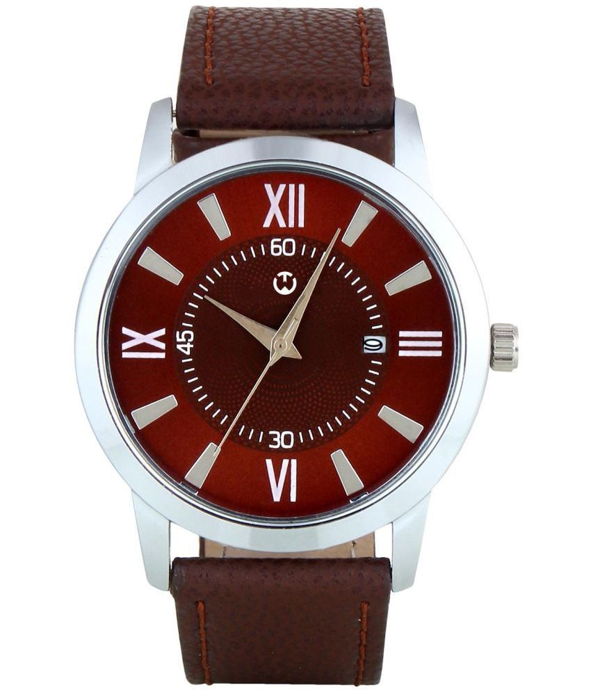     			Wizard Times - Brown Leather Analog Men's Watch
