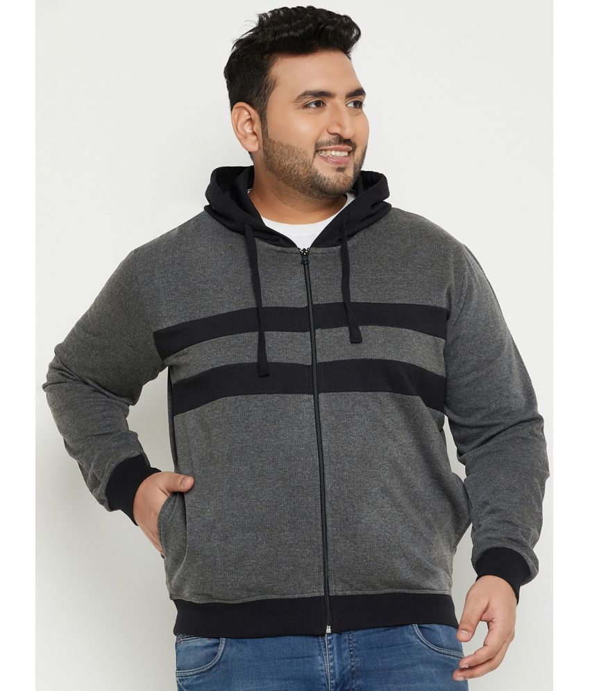     			AUSTIVO Fleece Hooded Men's Sweatshirt - Grey ( Pack of 1 )
