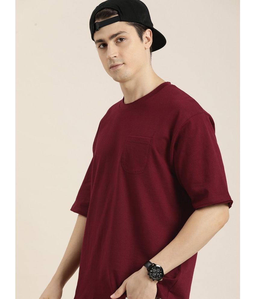     			Dillinger - Maroon Cotton Oversized Fit Men's T-Shirt ( Pack of 1 )