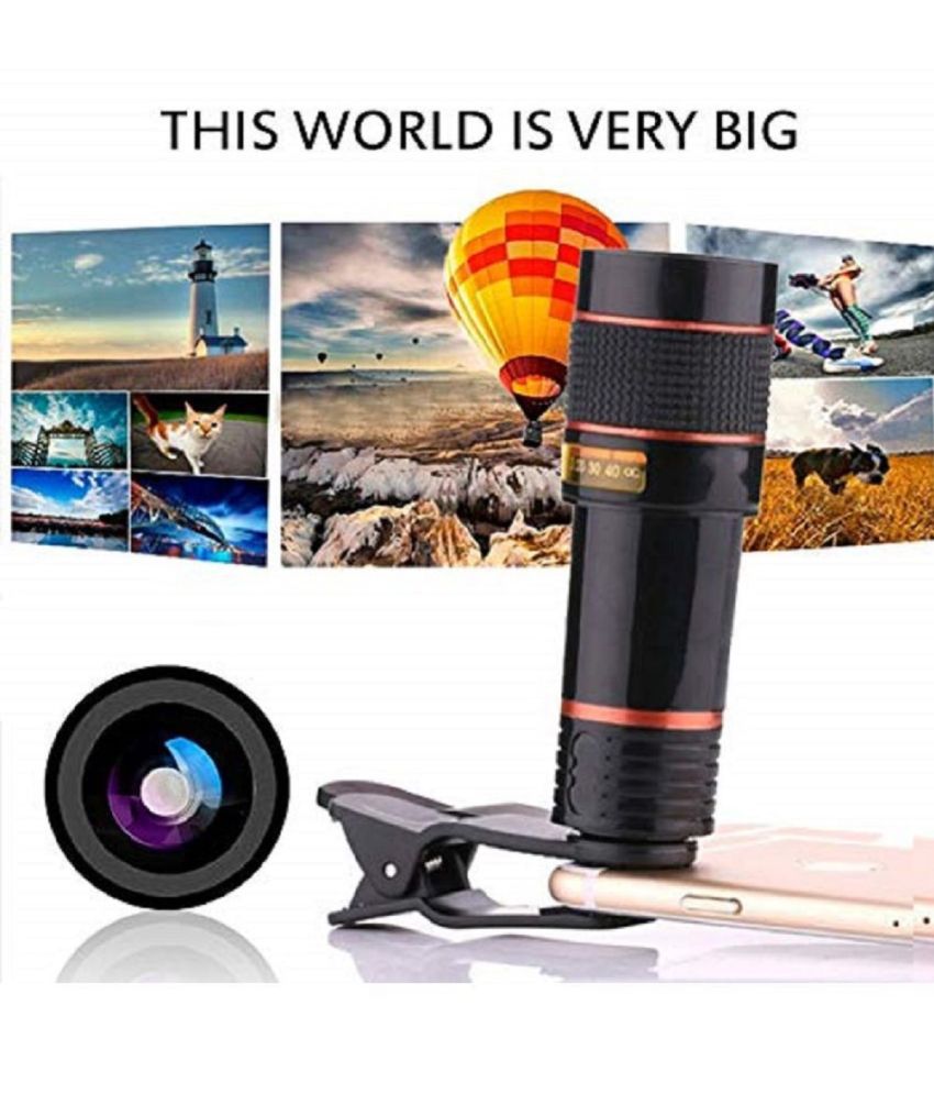     			High Quality Professional 12X Zoom Mobile Phone Telescope Lens for All Android Smartphones with Adjustable Clip Holder