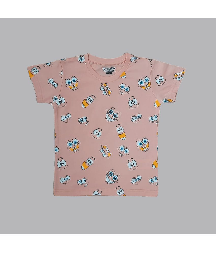     			MINUTE MIRTH - Peach Cotton Boy's T-Shirt ( Pack of 1 )