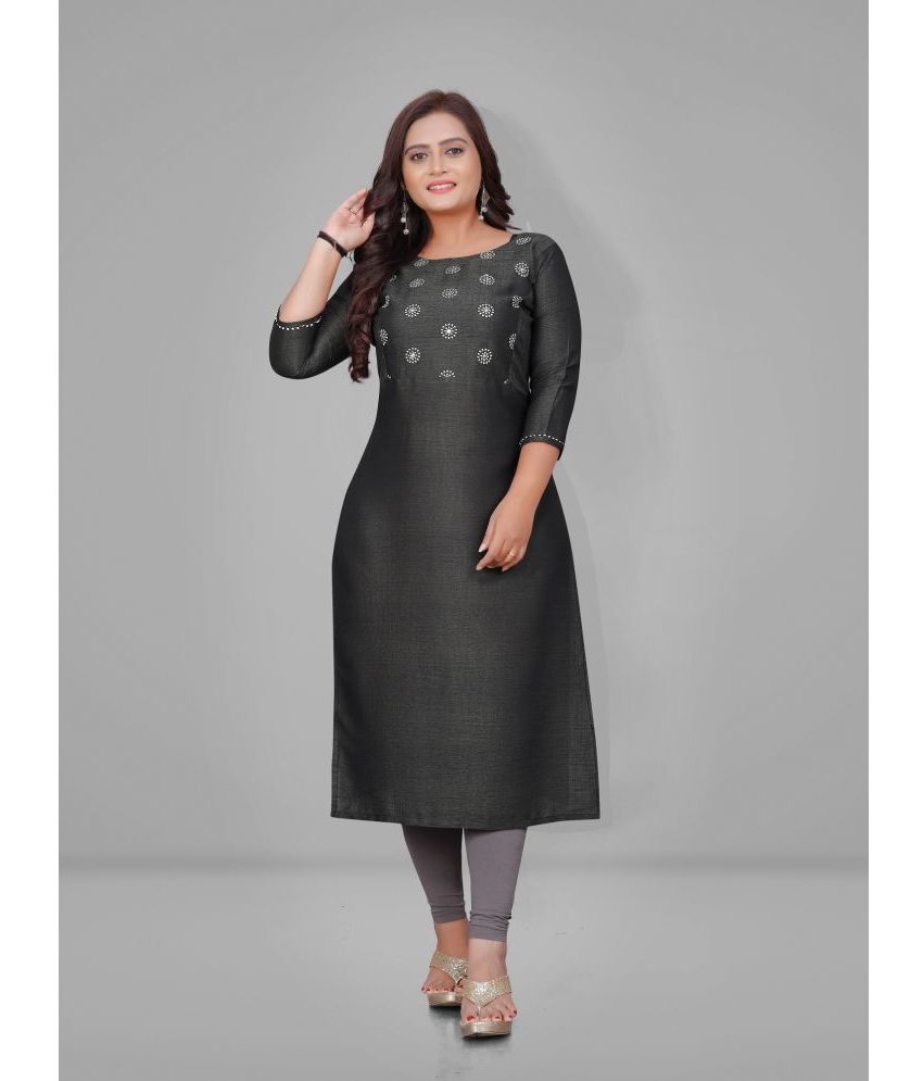     			Parastri - Black Rayon Flex Women's A-line Kurti ( Pack of 1 )