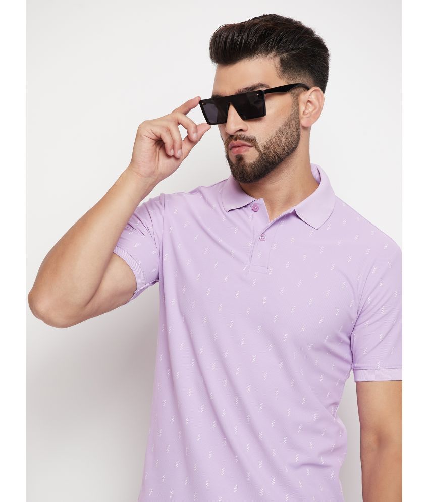     			Rare Cotton Blend Regular Fit Printed Half Sleeves Men's Polo T Shirt - Lavender ( Pack of 1 )