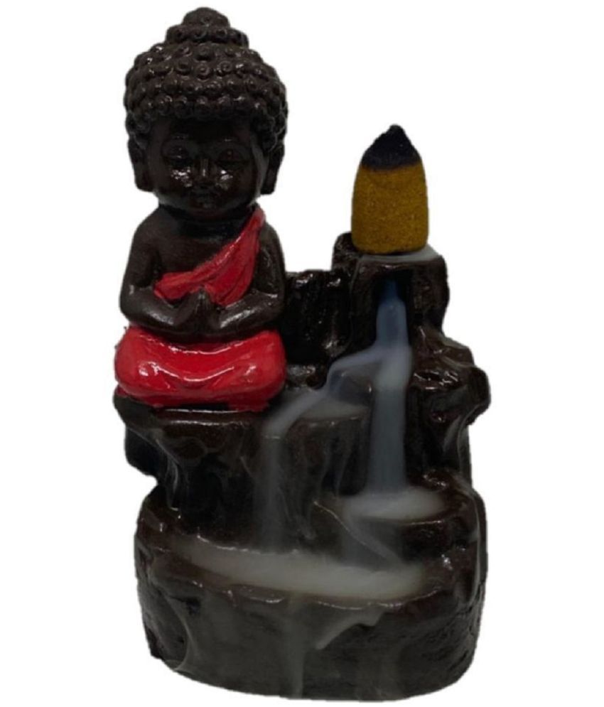     			SHYROCK Buddha Red with 10pc cone Resin Buddha Idol 12 x 9 cms Pack of 1