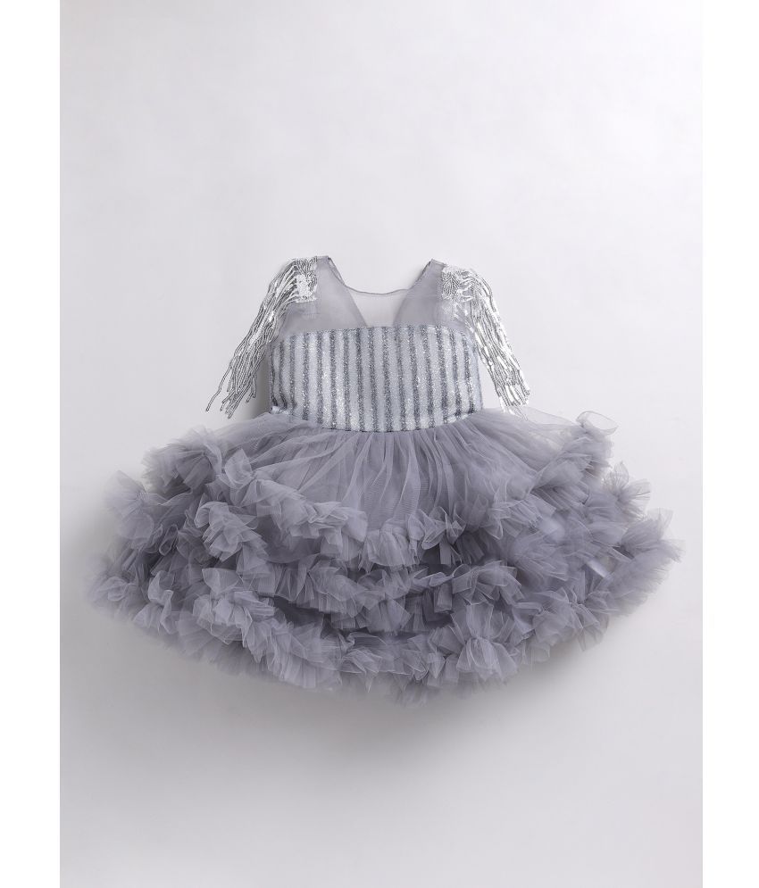     			SmartRAHO - Gray Polyester Blend Baby Girl Frock ( Pack of 1 )