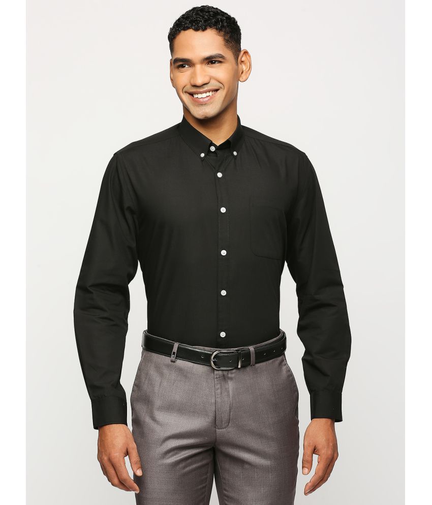     			Solemio Polyester Blend Regular Fit Full Sleeves Men's Formal Shirt - Black ( Pack of 1 )