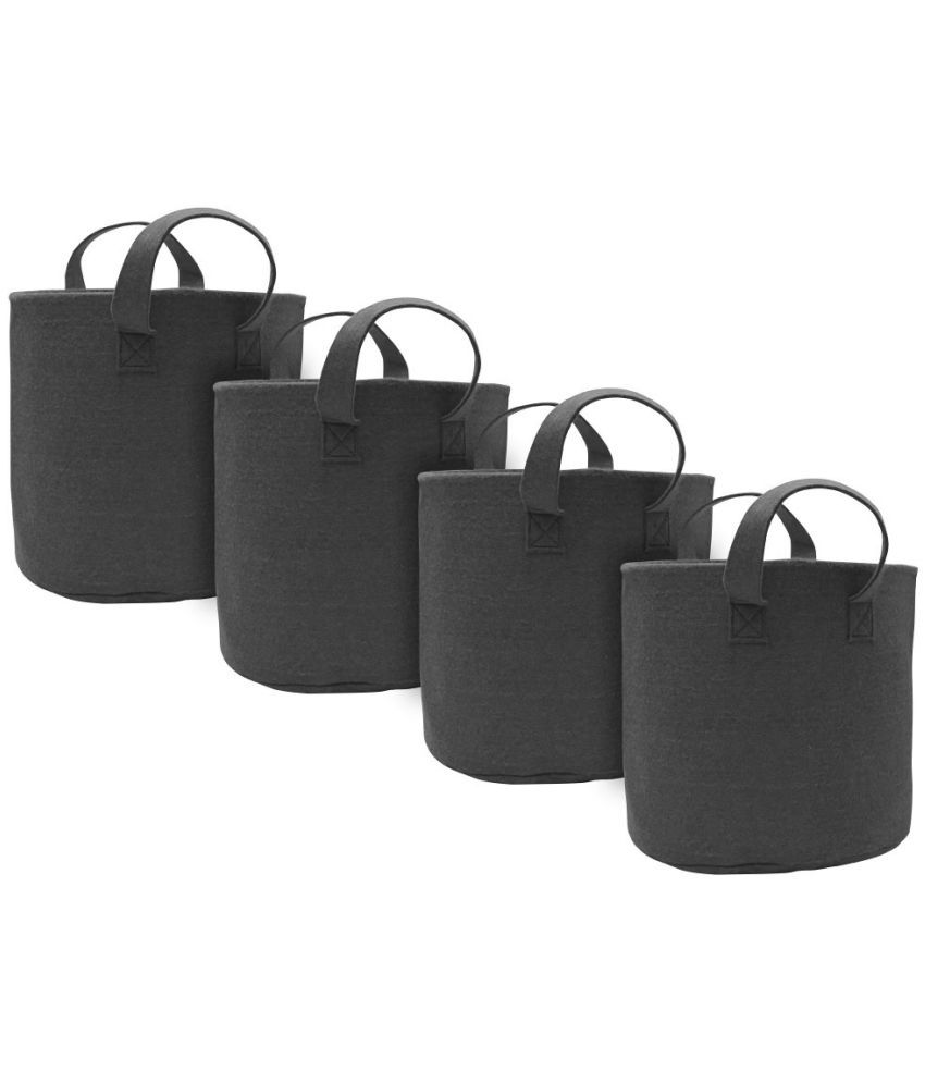     			Swatric - Grey Fabric Plant Bag ( Pack of 4 )