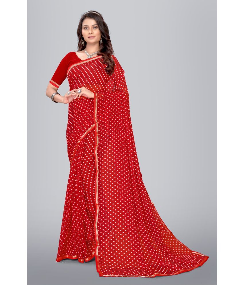     			Aishwarya Chiffon Printed Saree With Blouse Piece - Red ( Pack of 1 )