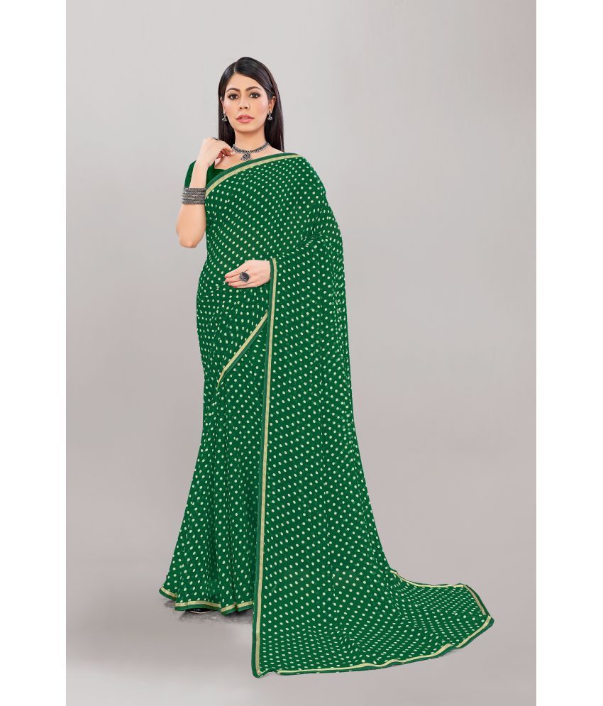     			Aishwarya Georgette Printed Saree With Blouse Piece - Green ( Pack of 1 )