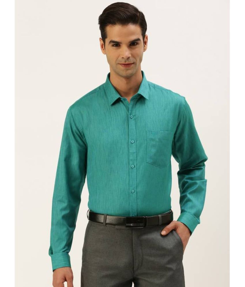     			Ramraj cotton Cotton Blend Regular Fit Solids Full Sleeves Men's Casual Shirt - Mint Green ( Pack of 1 )