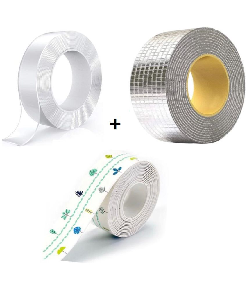     			dust n shine - Transparent Double Sided Decorative Tape ( Pack of 3 )