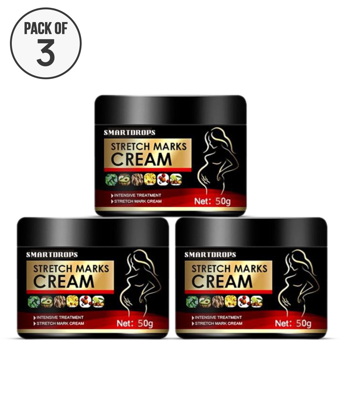     			Smartdrops Pragnancy Stretch Mark Remove Cream Shaping & Firming Cream 50 g - Pack of 3