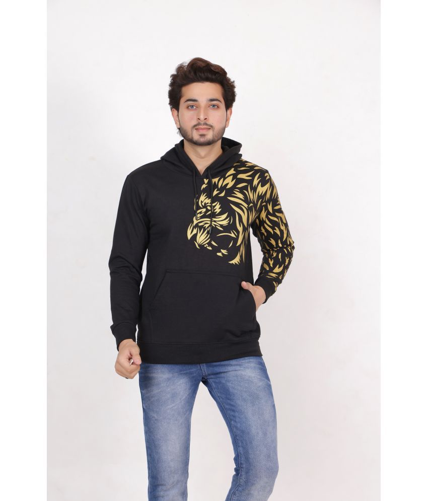     			RELANE Fleece Hooded Men's Sweatshirt - Black ( Pack of 1 )