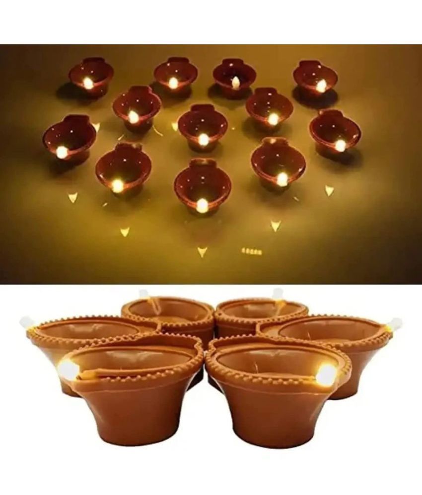     			Amz Deals - Brown 1Mtr Electric Diya ( Pack of 6 )