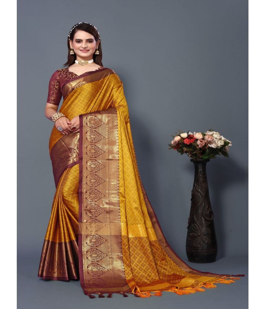     			Apnisha Cotton Silk Embroidered Saree With Blouse Piece - Multicolour ( Pack of 1 )