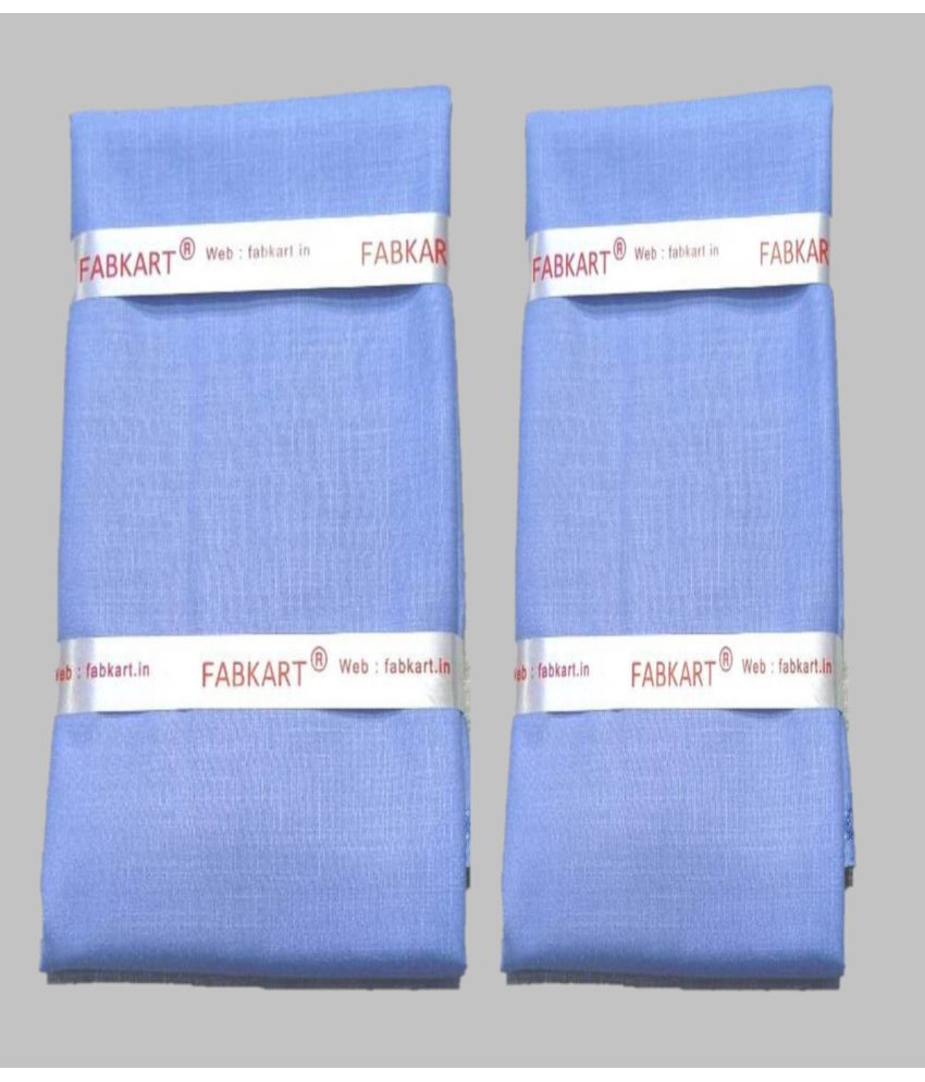     			Fabkart - Light Blue Polyester Blend Men's Unstitched Shirt Piece ( Pack of 2 )