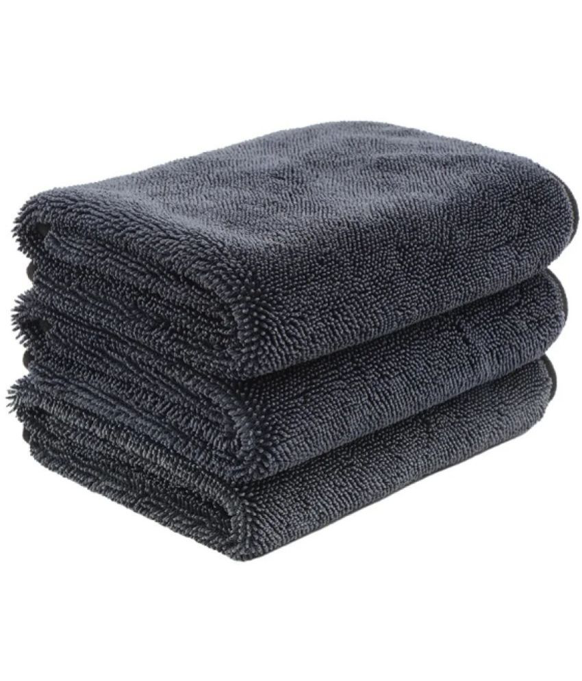     			HOMETALES - Grey 1200 GSM Microfiber Cloth For Automobile ( Pack of 3 )