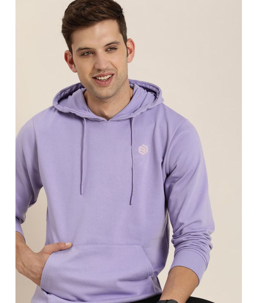     			NAKED SLEEVE Cotton Blend Hooded Men's Sweatshirt - Lavender ( Pack of 1 )