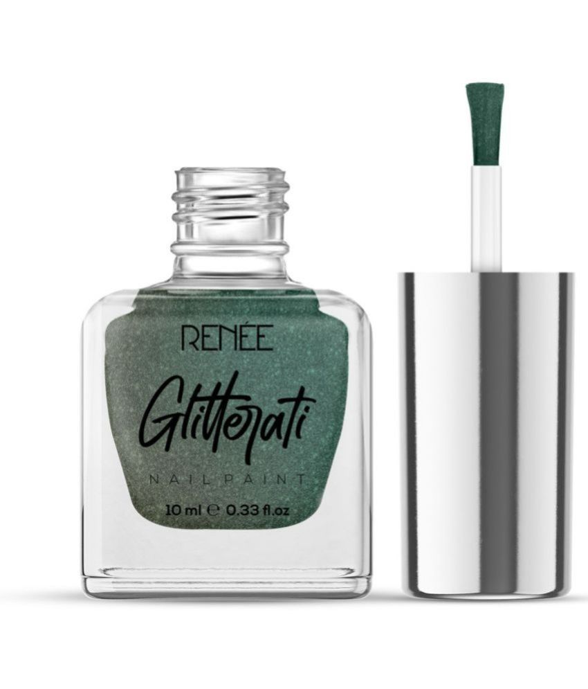     			Renee Mystique Green Glitter Nail Polish 10 ( Pack of 1 )