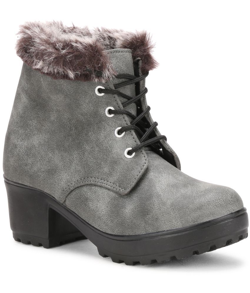     			Saheb - Gray Women's Ankle Length Boots