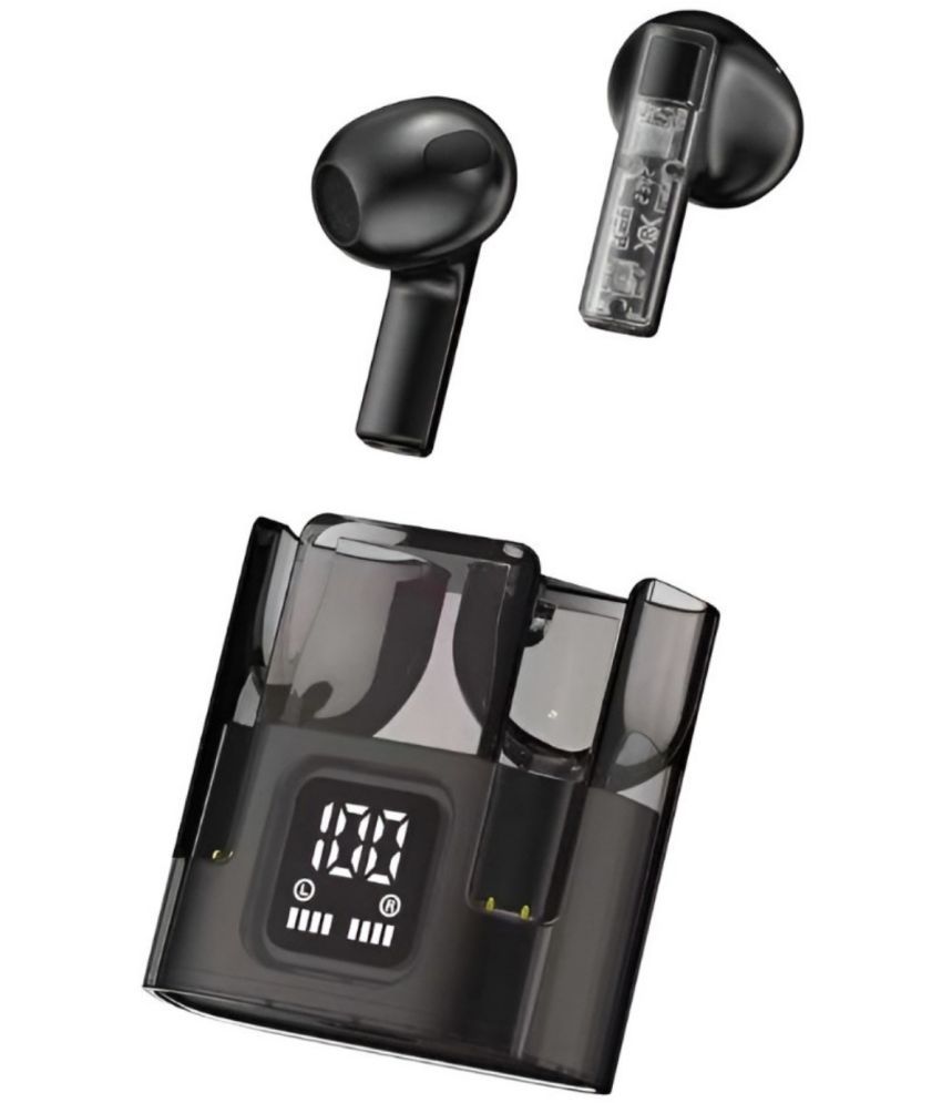     			VEhop Transparent Design Bluetooth True Wireless (TWS) In Ear 24 Hours Playback Noise isolation,Fast charging IPX4(Splash & Sweat Proof) Black