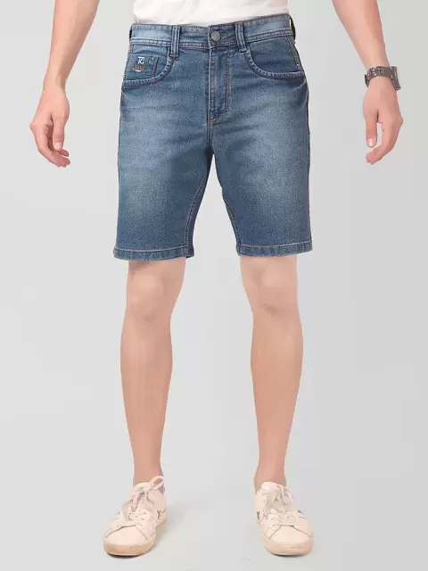 Bare Denim Men Casual Slim Fit Blue Shorts - Selling Fast at Pantaloons.com