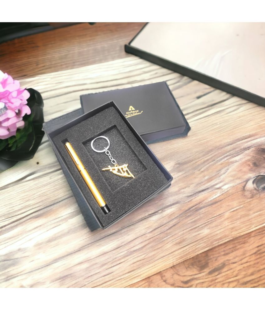     			Auteur 801 Gold Ram Golden Key Chain Gift Set - Embrace Prosperity and Blessings - Perfect for Corporate Gifting, Festivals, Diwali, and Special Occasions.