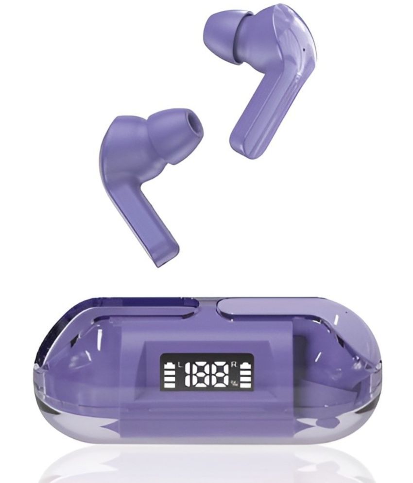     			COREGENIX Slide DigitalDisplay Bluetooth True Wireless (TWS) In Ear 30 Hours Playback Low Latency IPX5(Splash & Sweat Proof) Purple