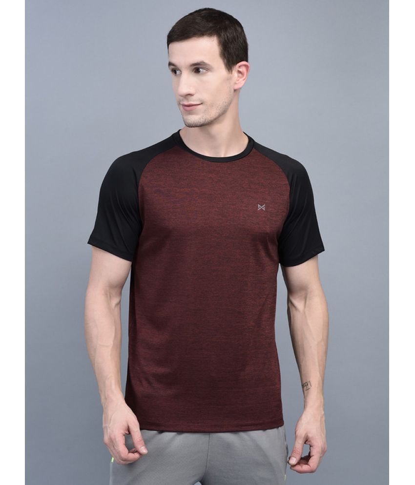     			Force NXT Cotton Blend Regular Fit Self Design Half Sleeves Men's T-Shirt - Maroon ( Pack of 1 )