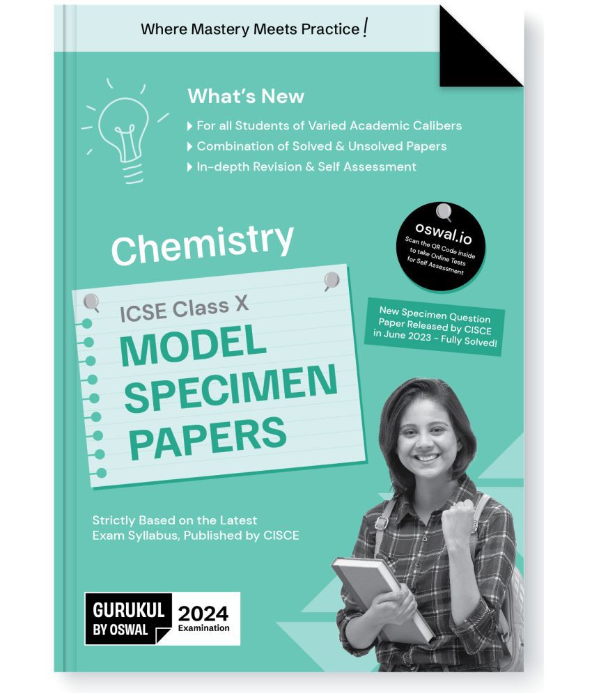     			Gurukul Chemistry Model Specimen Papers for ICSE Class 10 Board Exam 2024 : Fully Solved New SQP Pattern June 2023, Solved & Unsolved Papers