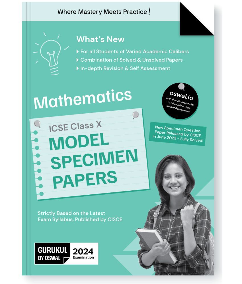     			Gurukul Mathematics Model Specimen Papers for ICSE Class 10 Board Exam 2024 : Fully Solved New SQP Pattern June 2023, Solved & Unsolved Papers