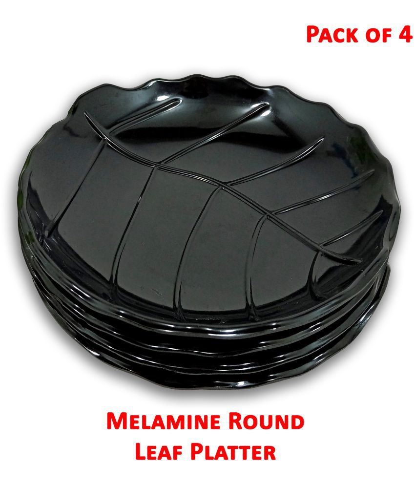     			Inpro 4 Pcs Melamine Black Quarter Plate