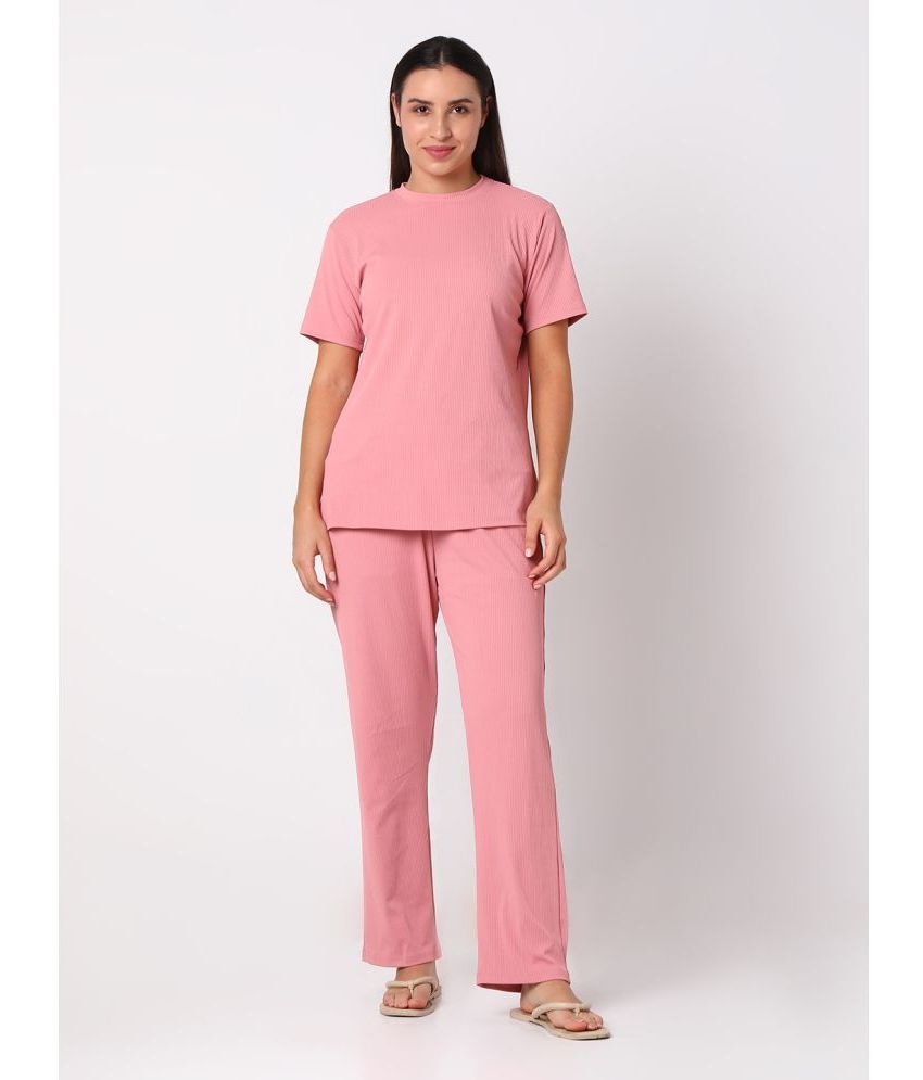     			Smarty Pants - Rose Gold Cotton Women's Nightwear Nightsuit Sets ( Pack of 1 )