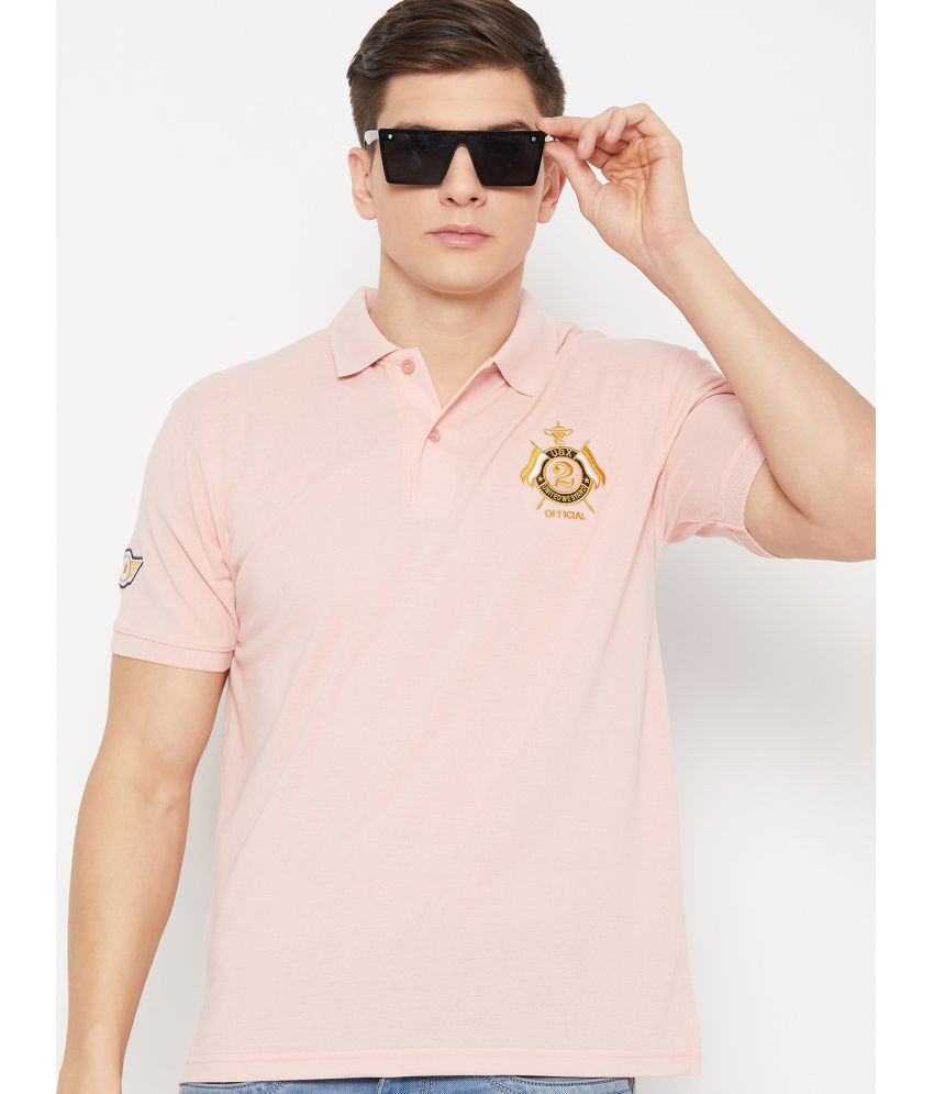     			UBX Cotton Blend Regular Fit Solid Half Sleeves Men's Polo T Shirt - Pink ( Pack of 1 )