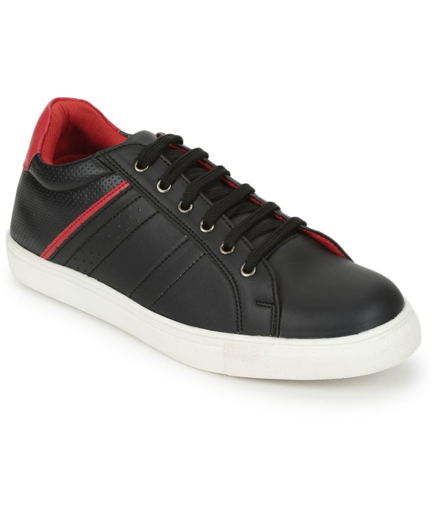     			UrbanMark Mens Casual Shoes Faux Leather Sneakers -Black
