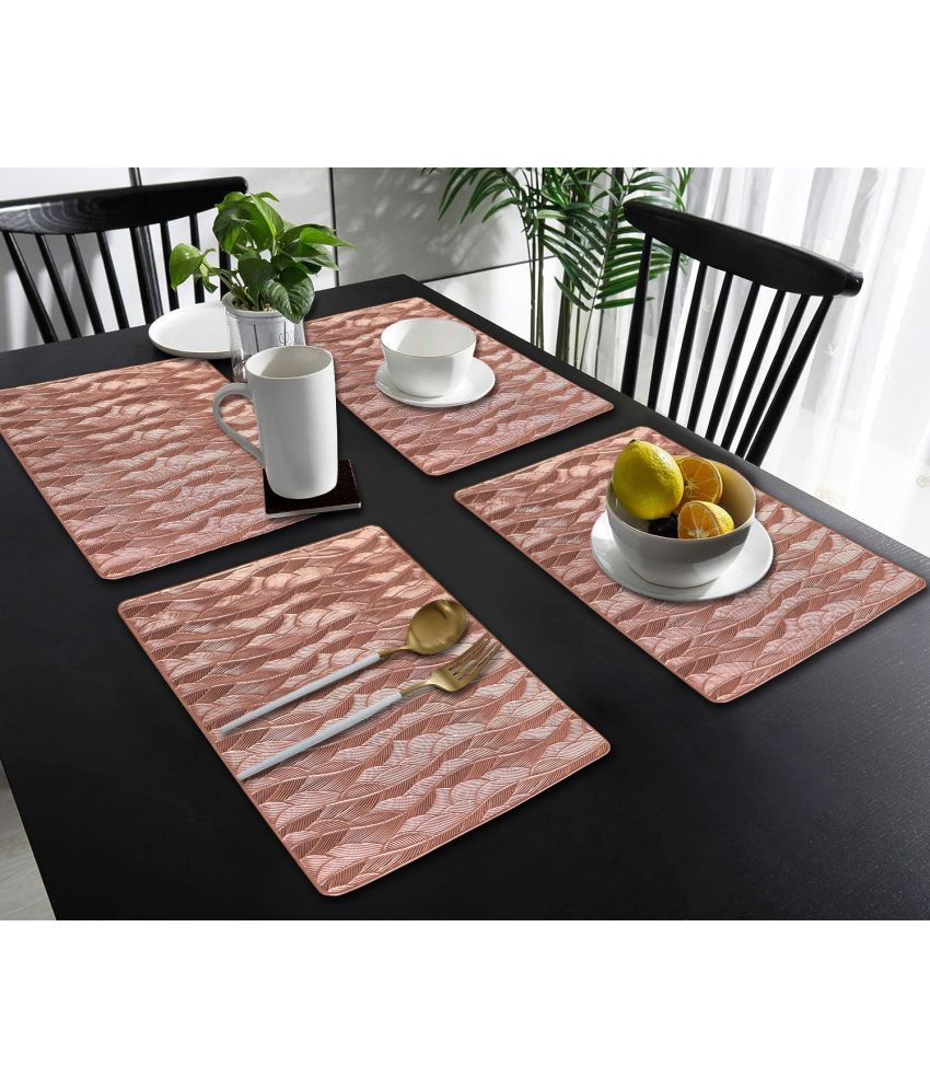     			PVC Abstract Printed Rectangle Table Mats ( 45 cm x 30 cm ) Pack of 4 - Brown