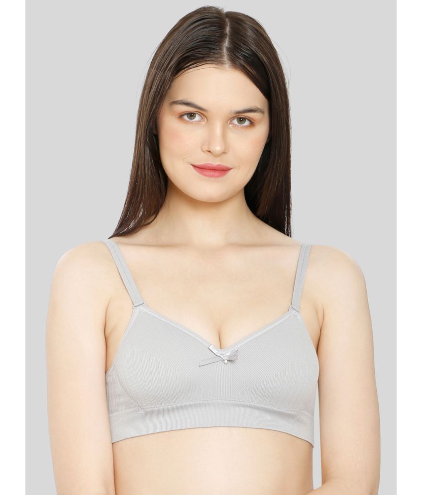     			ILRASO Cotton Non Padded Women's T-Shirt Bra ( Light Grey )